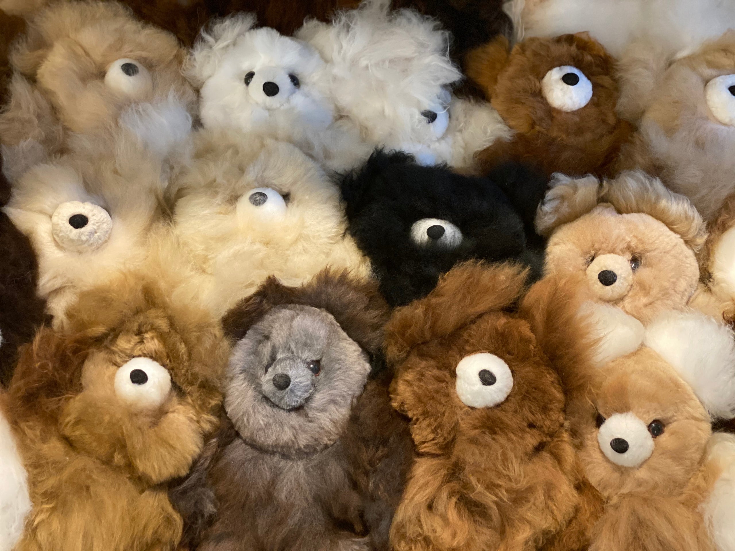 Alpaca Teddies made from 100% alpaca fiber in Peru
